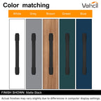 VEHCIL 20 Pack Square Matte Black Cabinet Pulls, 5 Inch(128mm) Hole Centers Kitchen Cabinet Handles Drawer Pulls Kitchen Hardware for Cabinets,Cupboard Closet Bathroom Dresser, Solid Zinc Alloy