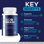 (2 Pack) Bio Brain Capsules - Official BioBrain Supplement Pills Daily Support Brain & Memory Focus All Natural Advanced Premium Formula for Overall Health & Wellness, 120 Capsules for 2 Months
