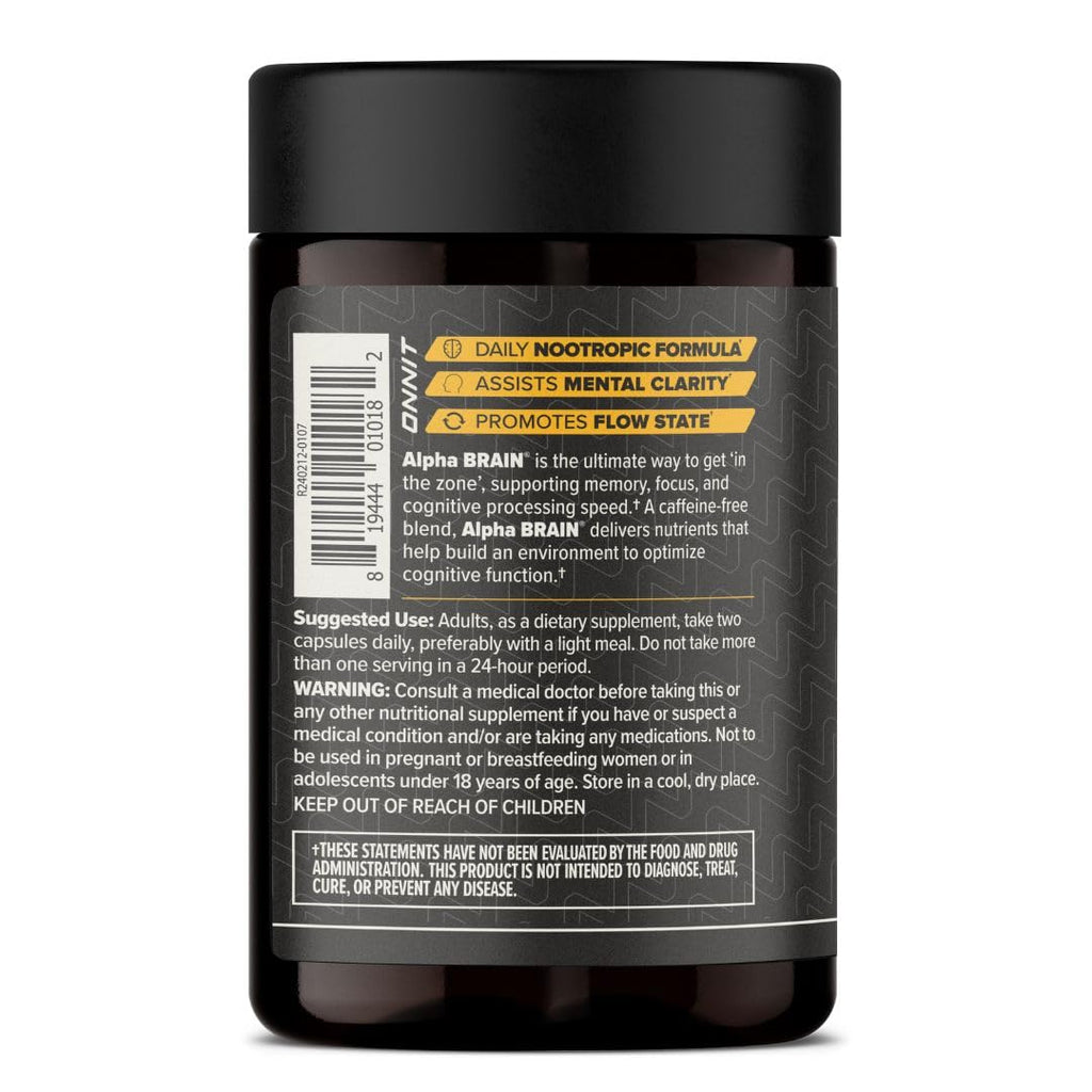 ONNIT Alpha Brain Nootropic Capsules for Men & Women, IGEN Non-GMO Tested Memory, Focus & Mental Clarity, with L-Theanine and Vitamin B6, 90 Count Each, Pack of 3 (270 Capsules)
