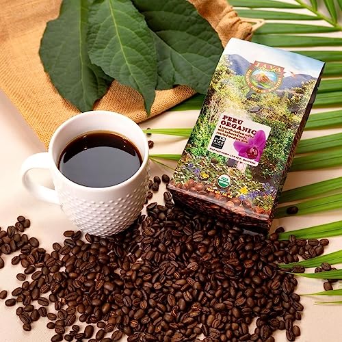 Java Planet Organic, Peru Single Origin Medium Dark Roast, Smooth Full Flavored Organic Coffee Beans, Low Acid, Whole Bean Coffee, Smithsonian Bird Friendly 5lb bag
