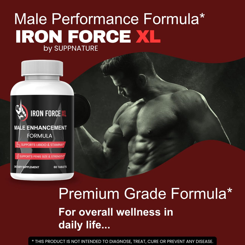 SuppNature Iron Force XL Pills for Men, Iron Force XL Supplement Male Support Formula*, 60 Count