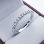 Bo.Dream 2.2mm Cubic Zirconia Wedding Eternity Band 925 Sterling Silver