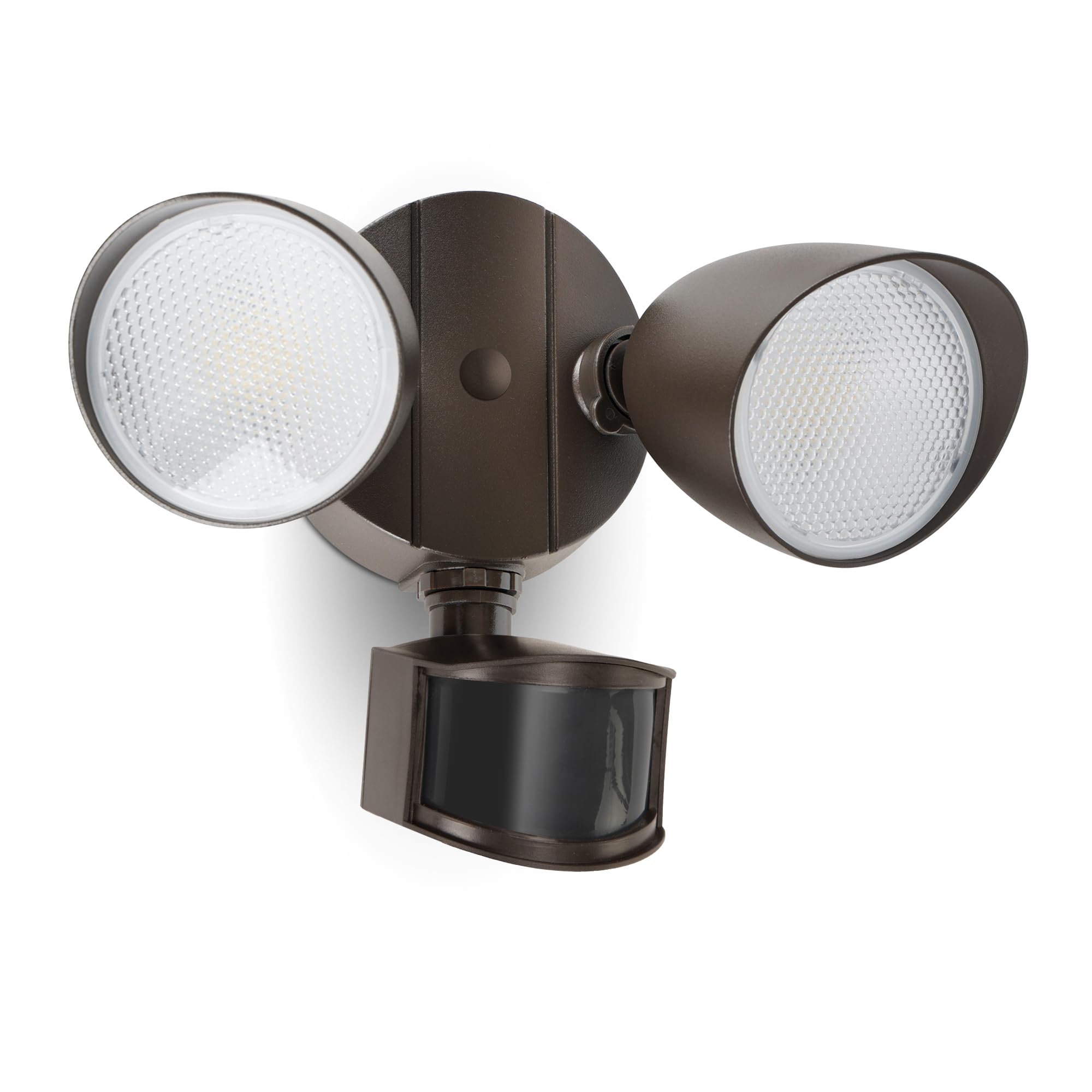 LUTEC 32W 3500 Lumen LED Security Lights Motion Sensor Light Outdoor, 5000K Daylight, IP65 Waterproof, Dusk to Dawn, Motion Detector Flood Light for Garage, Yard, Porch-Brown