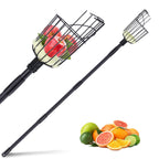 TwinkleTool Fruit Picker Pole with Basket - 8.43FT(101Inch) Adjustable Fruit Picker with Basket, Orange Picker, Fruit Picking Pole for Orange Apple Avocados Lemon, Black