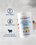 BioOptimal Collagen Peptides Powder - Grass-Fed, Pasture-Raised Hydrolyzed Protein Supplement for Skin, Hair, & Nails - Non-GMO, Zero Sugar Daily Supplement for Men & Women (30 Servings)