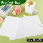 1000 Sheets White Tissue Paper, 14" X 20" Tissue Papers Bulk for Christmas Wedding Birthday Showers Valentine's Day Flower Decoration, Tissue Paper for Gift Bags, Crafts, Packaging, Storage, Art