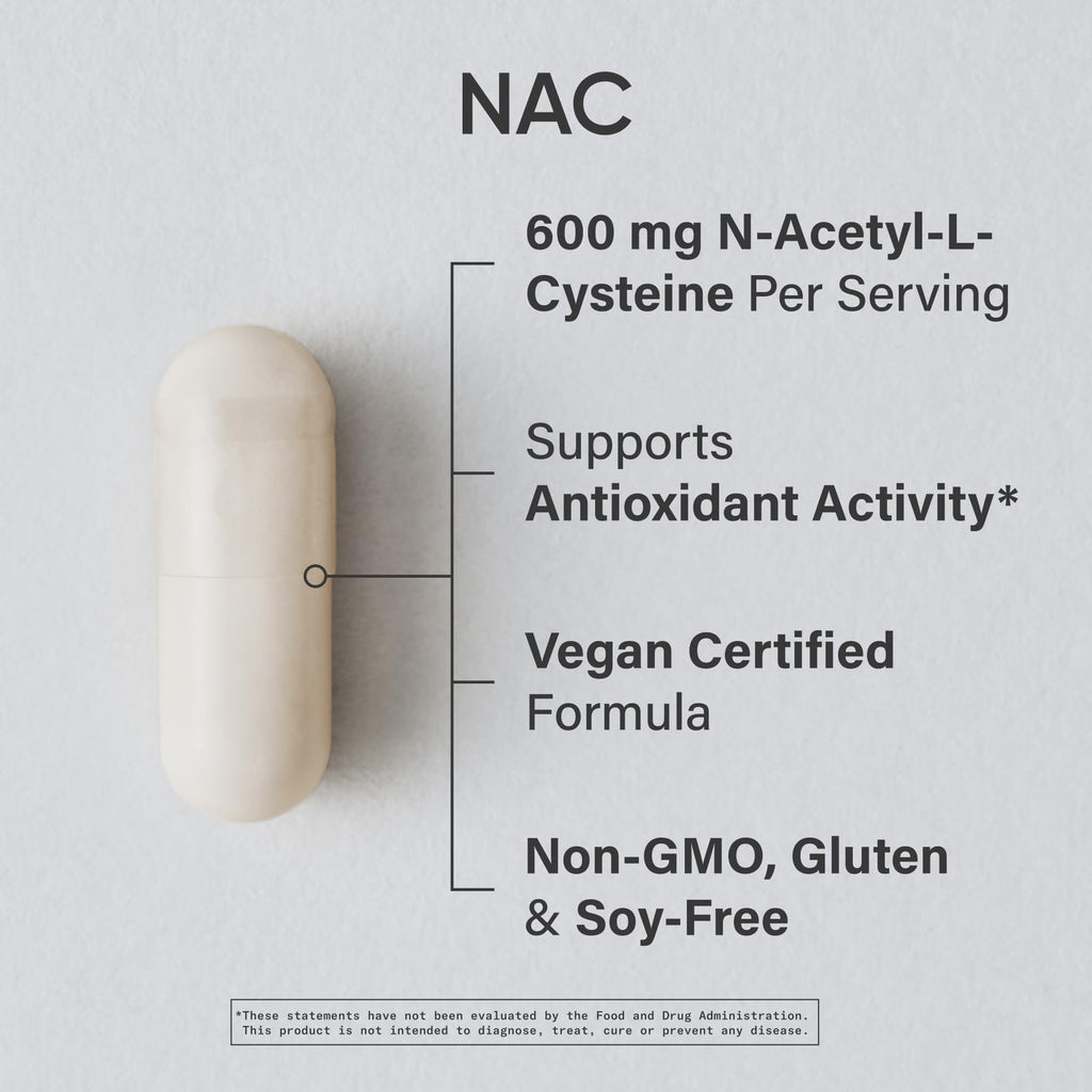 Sports Research N-Acetyl L-Cysteine (NAC) 600mg, 90 Veggie Capsules - Vegan, Non-GMO, Gluten Free. Lemon Aroma (Pack of 2)