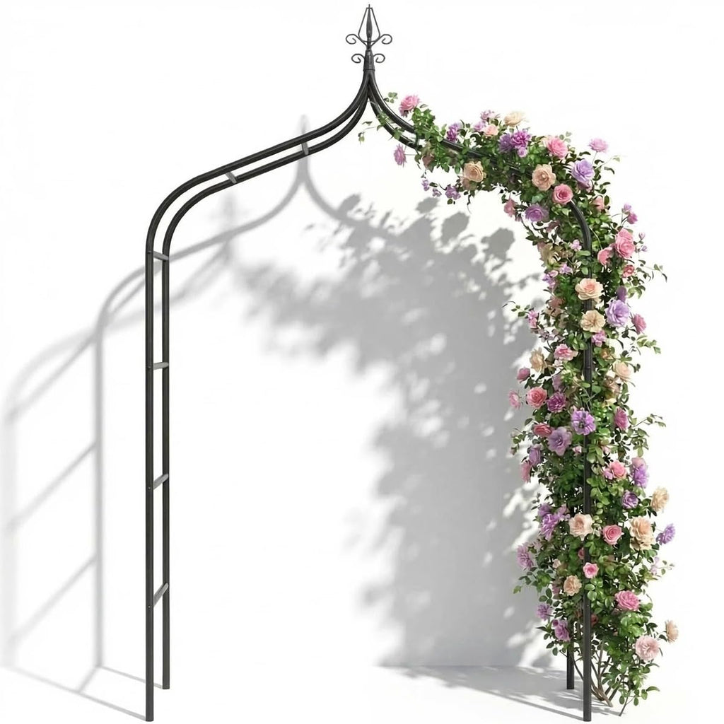 Thick Gothic Pointed Metal Garden Arch Rust-Proof for Climbing Vines Roses