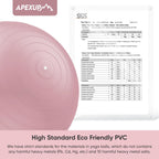APEXUP Yoga Ball Exercise Ball, Anti Slip Stability Ball Chair, Heavy Duty Large Gym Ball for Fitness, Balance, Core Workout and Physical Therapy (M (19"~22) 55cm, Pink)