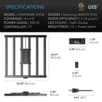 AC Infinity IONFRAME EVO6, Samsung LM301H EVO Bar LED Grow Light 4x4