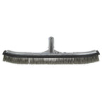 Poolmaster 18-Inch Stainless Steel Pool Algae Brush, Heavy-Duty Aluminum Back, for Gunite Concrete Pools and Spas, Wide Head for Fast Wall and Floor Cleaning