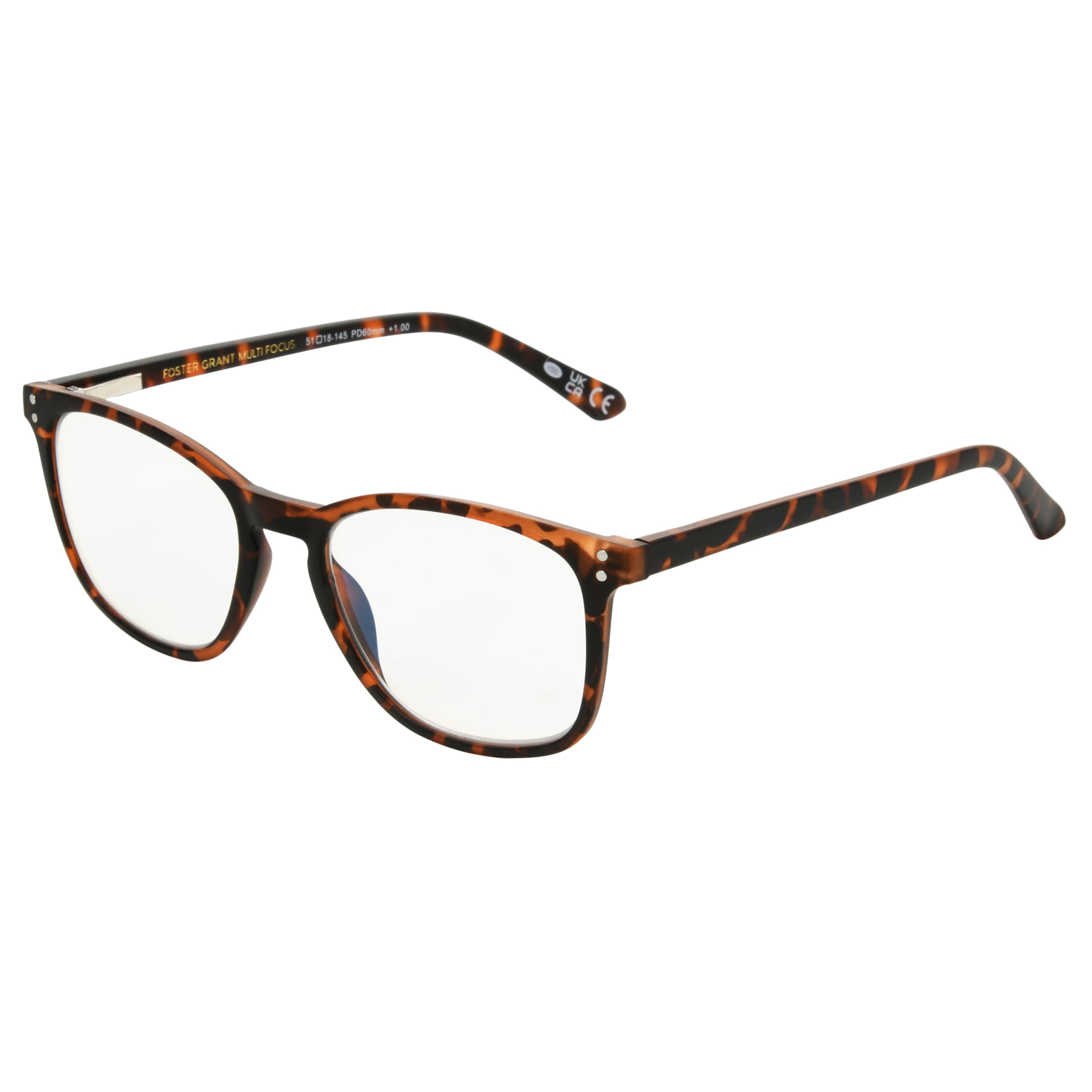 Foster Grant Camden Multifocus Reading Glasses With Anti-Reflective Glasses Coating, Unisex