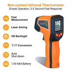 Laser Infrared Thermometer Non-Contact Digital Temperature Gun, -58℉～1112℉(-50℃～600℃) IR Thermometer for Industrial, Kitchen Cooking, Automotive, HVAC (Not for Human Body Temp)