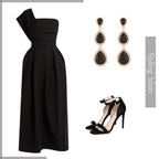 Black Earrings for Women, Vintage Rhinestone Teardrop Statement Earrings
