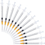 Ulove Prs 100 Pack 1ml Industrial Syringes with 25Ga 1 Inch Needle, Plastic Disposable Syringe and needle for Scientific Labs, Liquids Refilling and Measuring