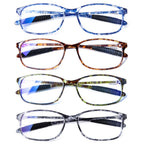 DOOViC Computer Reading Glasses 4 Pack Blue Light Blocking Glasses Anti Eyestrain Flexible Lightweight Readers for Women Men 2.75 Strength