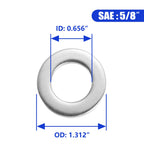 5/8" x 1.312"OD Flat Washer, 316 Stainless Steel Flat Washers, 10PCS