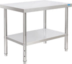 KUARBARR Stainless Steel Table for Prep & Work with Undershelf 24 x 36 Inches NSF Metal Commercial Kitchen Prep Table with Adjustable Under Shelf Worktable for Restaurant Home Outdoor