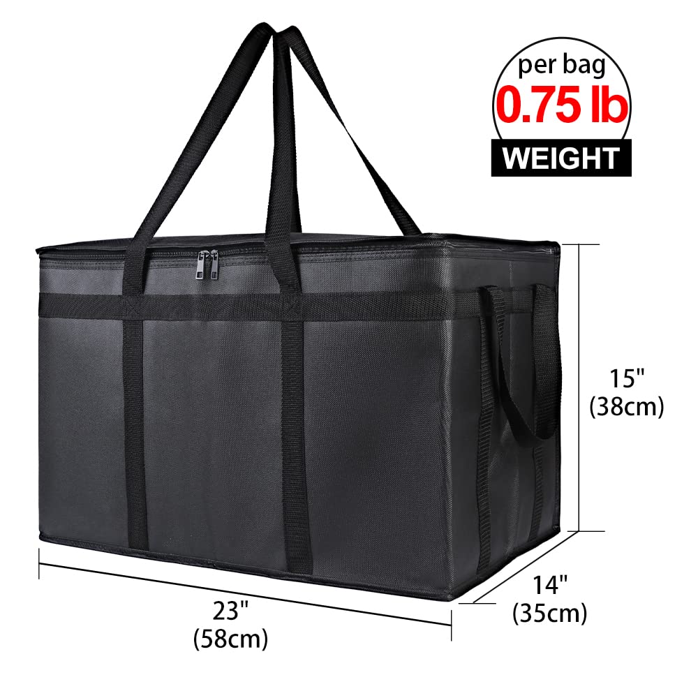 Bodaon Insulated Food Delivery Bag, XXXL Reusable Warming Bag, Black, 1Pk
