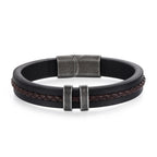 Jeweidea Gifts for Father's Day Personalized Leather Bracelet with Name Beads, Custom Braided Bangle Engraved Jewelry for Men Dad Him Husband (2 Names)