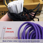 Huouo 1/4" Elastic Bungee Shock Cords, 50 Feet Marine Grade Kayak Heavy Stretch String Rope & Tie Down Trailer Straps for DIY Projects Red