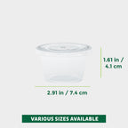 Freshware Plastic Portion Cups with Lids [4-Ounce, 100 Sets] - Souffle, Sampling, Sauce, Snack, Dressing, Jello Shot Cups, Plastic Containers, BPA Free