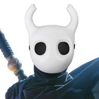 Lanmachoice White Knight Mask with Round Horns – Cosplay Costume Thickened PVC Mask for Halloween & Game-Inspired Looks