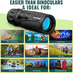 Roxant Viper Monocular Telescope – 10x25 Monoculars for Adults High Powered | Military Grade BAK4 Prism Pocket Scope | Weatherproof with Case, Wrist Strap & Smartphone Adapter