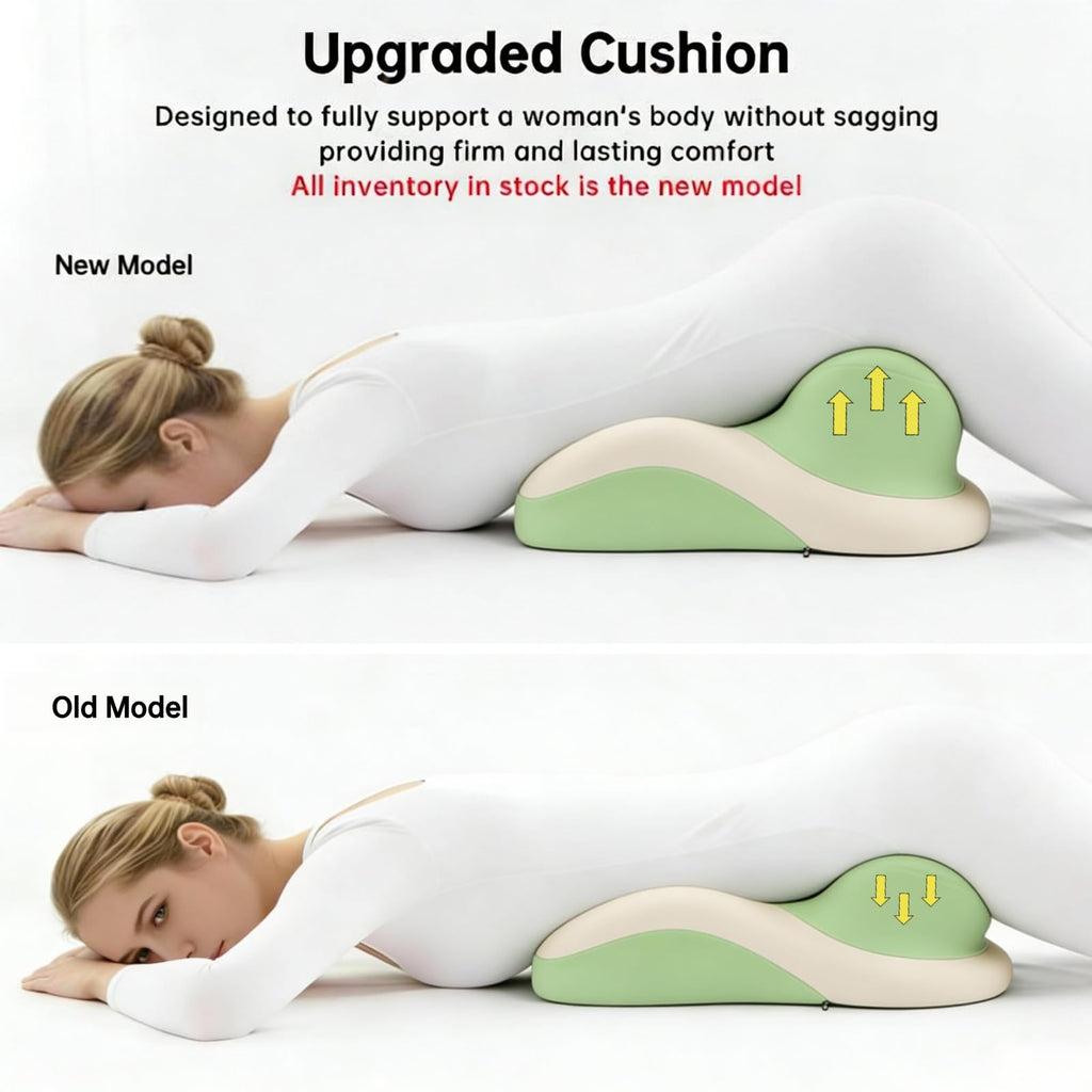 Butt Cushion for Couples - Memory Foam Support Pillow for Women, Sitting and Lying. Ideal for Waist, Neck, and Multi-Position Comfort at Home. Modern Simple Style Pillowcase (Green)