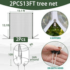 2 Pack 13x13 FT Fruit Tree Net Bags, Zipper Bird Net Cover for Apple Trees
