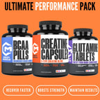 Crazy Muscle Creatine Capsules, 5g of Premium 3X ThreeAtine Pre Workout Bulk Mass Gainer, High Absorption Easy to Take Creatine Monohydrate, Optimum Performance for Men Women, 360 Capsules
