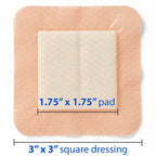 Optifoam Gentle EX Silicone-Faced Bordered Foam Dressing, 3" x 3", 10 Count