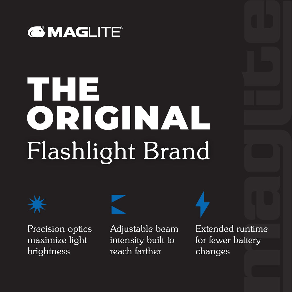 Mini Maglite Pro LED 2-Cell AA Flashlight, High Lumen, Water-Resistant, Adjustable Focus – Silver