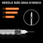 100 Pack 1ml Syringes with Needle-30Ga 5/16 Inch, Individually Sealed Packaging
