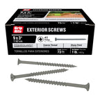 Grip-Rite Exterior Screws - Safe for Use in Treated Lumber - #2 Phillips Bugle Head - Coarse Thread Deck Screws - PrimeGuard Coating - 1lb Box - #9 x 3 - Gray - PTN3S1