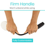 Vive Bendable Lotion Applicator for Your Back - Easily Apply Sunscreen, Self Tanner, Moisturizer, & Cream to Feet, Back, & Body - Long Handled Shower Wand Brush for Women & Men - Reusable, Washable