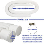 2 Pack Pool Pump Replacement Hose,1.25" Diameter, 59" Long Pool Filter Replacement Hoses for Above Ground Pools,Compatible with Intex Filter Pump 607, 637,Includes 4 Metal Clamps (white)