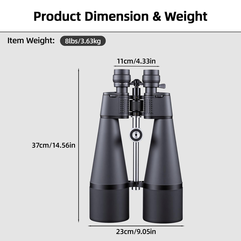 30-260X80 High Power Binoculars for Adults, Outdoor Long Range Binoculars for Birdwatching Hunting Stargazing Travel with Tripod Adapter and Carrying Case (Black, 30-260X80)