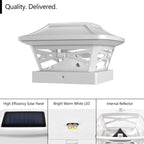 Davinci Lighting Renaissance Solar Outdoor Post Cap Lights - Includes Bases for 4x4 5x5 6x6 Posts - Bright LED Light - Pearl White (12 Pack)
