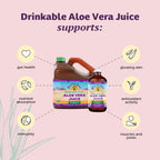 Lily of the Desert Aloe Vera Juice, Whole Leaf Filtered 2-Pack, Organic & Preservative Free – Natural Vitamins, Digestive Enzymes for Gut Health, Glowing Skin & Wellness, 16 Fl Oz Ea