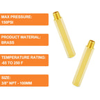 GASHER 2PCS 100mm Extension Brass Pipe Fitting, 3/8" NPT Female to 3/8" NPT Male Pipe Hex Bushing Adapter Converter Adapter