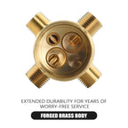 RJDIBAN Shower Valve for Delta R10000-UNBX, 4 Port 1/2 Inch Connection 1-Pack, R10000 Valve Kit Compatible with Delta MultiChoice 13 14 17 17T Shower and Tub Trim, Brass Construction Without Stops