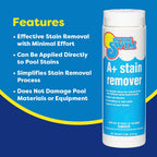 In The Swim A+ Pool Stain Remover - 100% Ascorbic Acid - Professional-Grade Metal & Organic Stain Treatment - 2 Pound