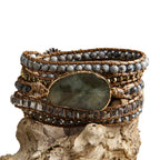 ZOSOJONA Women Wrap Bracelets Boho Natural Stone Jasper Turquoises Strand Bracelet Jewelry Collection