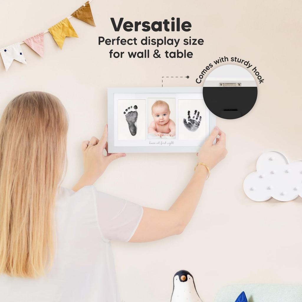 Inkless Hand and Footprint Kit, Boy Girl Newborn Keepsake (Alpine White)