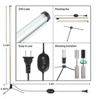 Atmel Standing Grow Lights for Indoor Plants with Timer 4Ft, 3 Adjustable Modes Full Spectrum Plant Lights for Indoor Growing, 243 LED Plant Grow Light for Flowering, Office, Indoor Garden