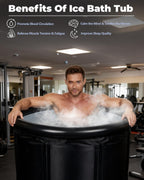 Bubplay Ice Bath Cold Plunge Tub with Cover for Indoor Outdoor for Recovery, Cold Water Therapy, Athletes & Adults -105 Gallons, Black, XL