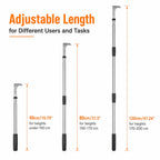 HORM 47.24'' Crack Weeder, Stainless Steel Manual Crevice Weeding Tool, Long Handle Weed Grabber Remover, L-Shaped Manual Weeder Puller, Durable Crevice Weeding Tool for Sidewalk Garden Lawn