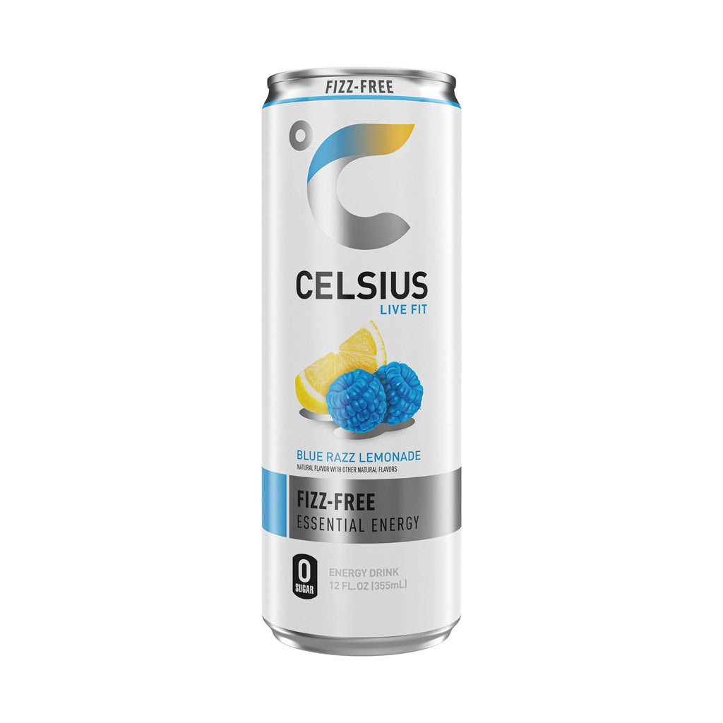 CELSIUS Fizz Free Blue Razz Lemonade, Sugar Free Energy Drink, 12 Fl Oz (Pack of 12)
