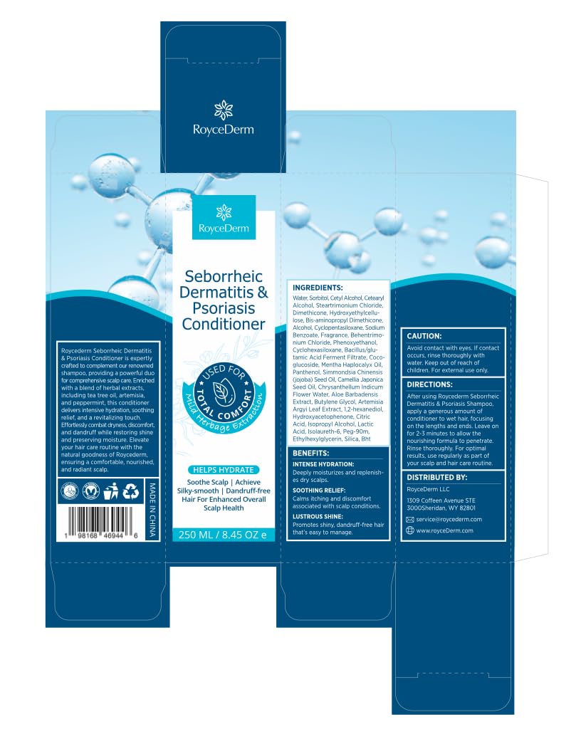 Roycederm Seborrheic Dermatitis Psoriasis Conditioner: Scalp Treatment for Folliculitis Psoriasis Dry Itchy Scalp Oily Hair - Dandruff Conditioner for Healthy Hair